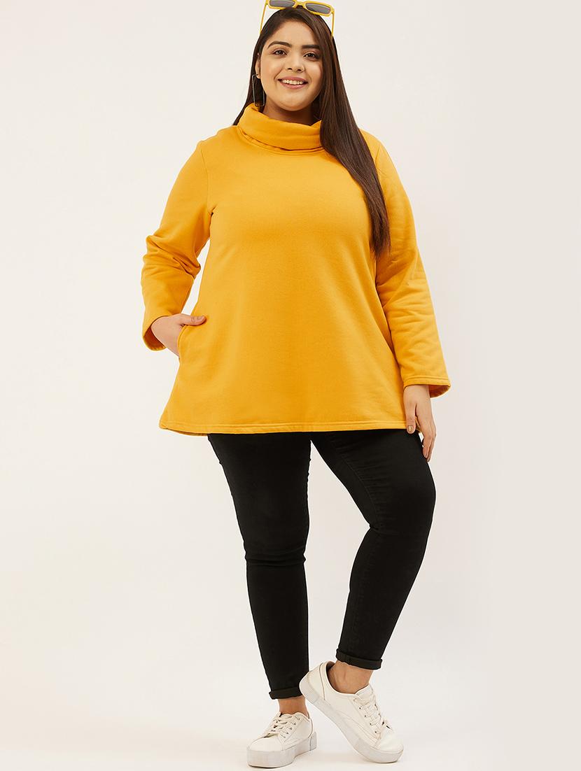 yellow cotton blend plus sweatshirt - 19167560 - Standard Image - 3