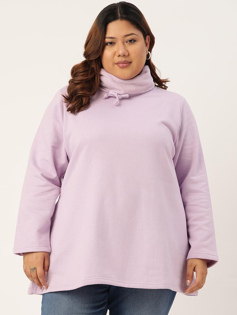 light blue cotton blend plus sweatshirt - 19167564 -  Zoom Image - 0