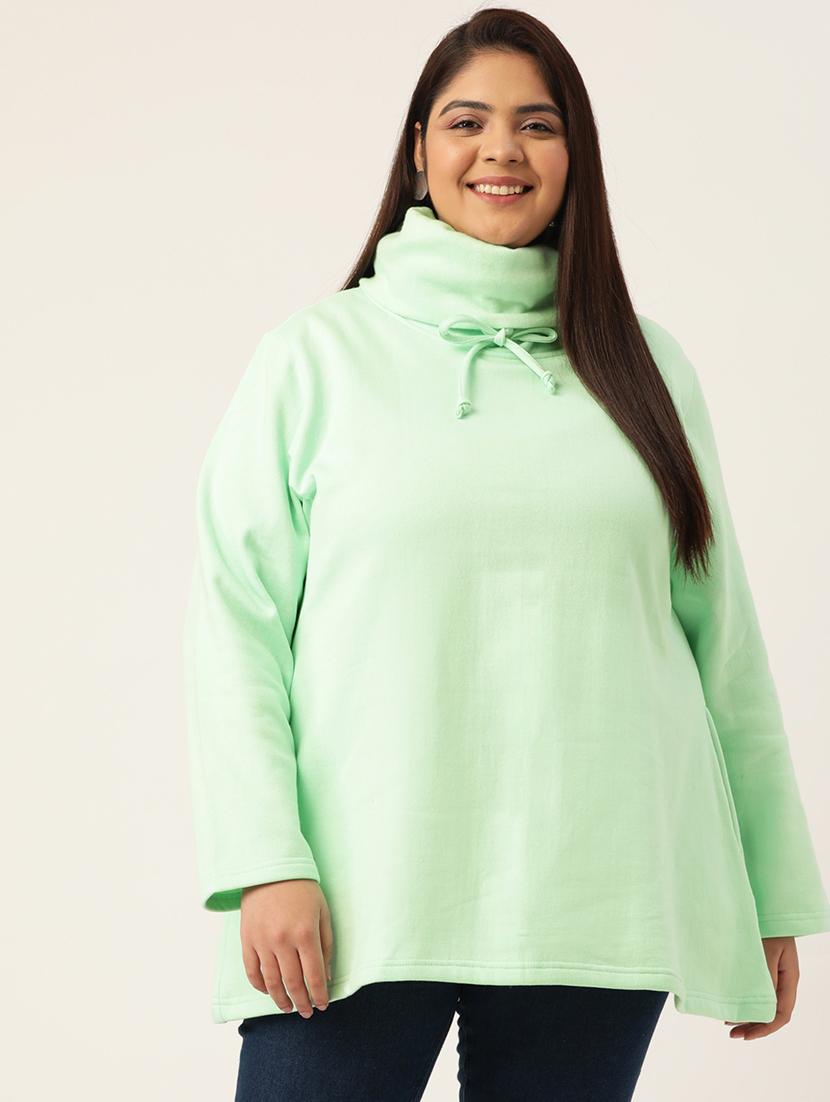 green cotton blend plus sweatshirt - 19167565 - Zoom Image - 0