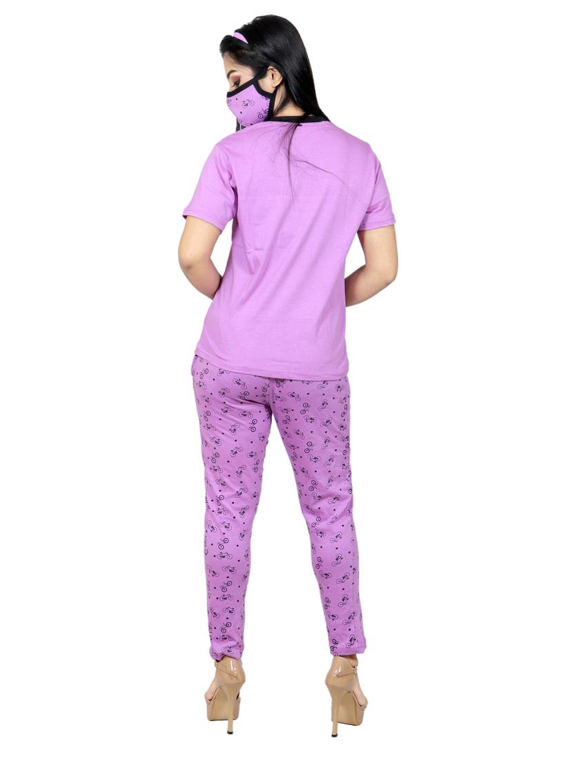 round neck printed nightwear set - 19167575 - Standard Image - 3