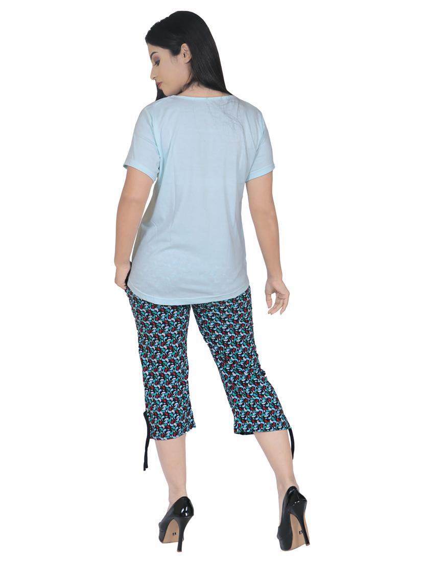 round neck printed nightwear set - 19167598 - Standard Image - 3
