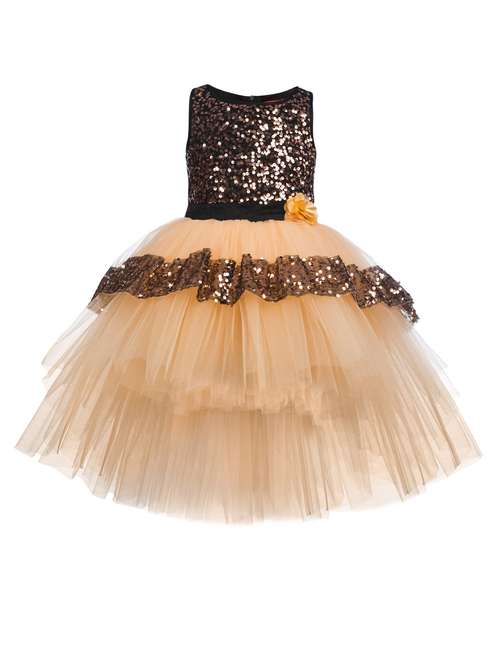 orange coloured sequin frock - 19169077 - Standard Image - 0