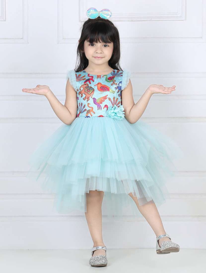 blue net frock