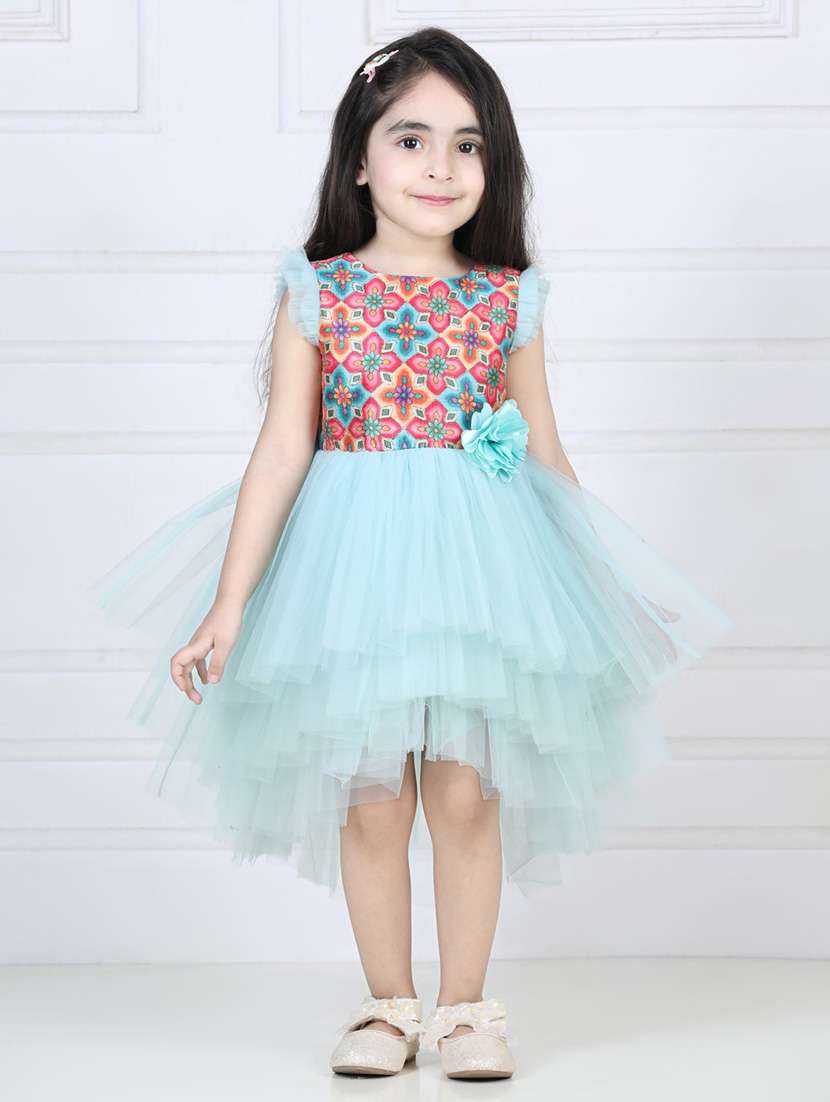 blue net frock