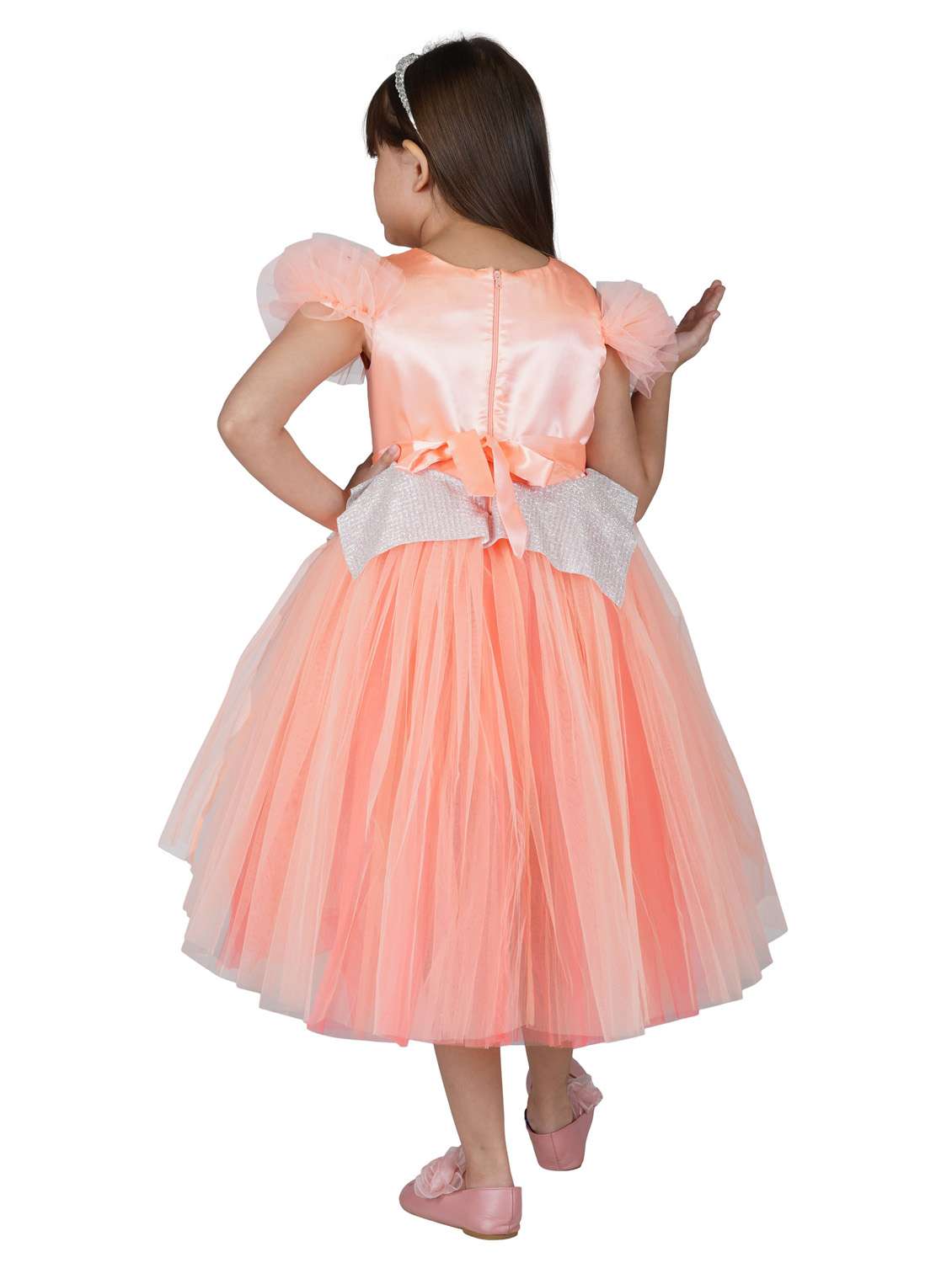 orange net frock - 19169175 - Standard Image - 3