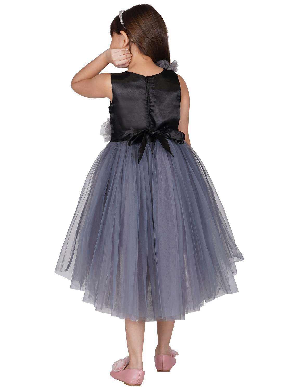 grey net frock - 19169179 - Standard Image - 3