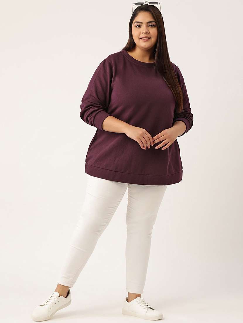 purple cotton blend plus sweatshirt - 19169458 -  Standard Image - 3