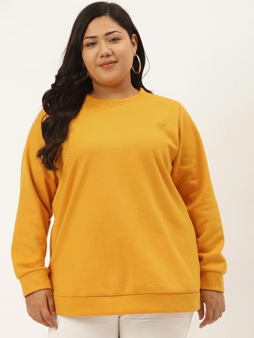 yellow cotton blend plus sweatshirt - 19169461 - Standard Image - 0
