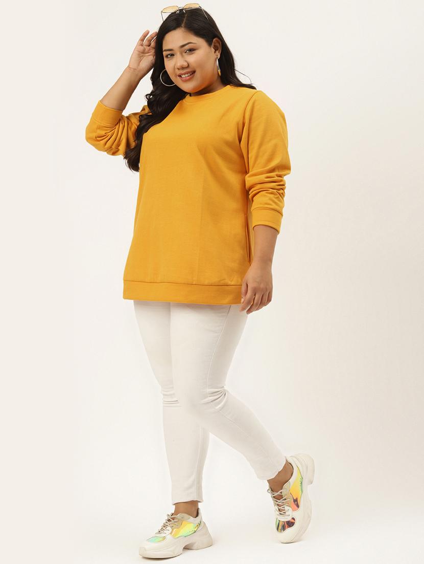 yellow cotton blend plus sweatshirt - 19169461 - Standard Image - 3