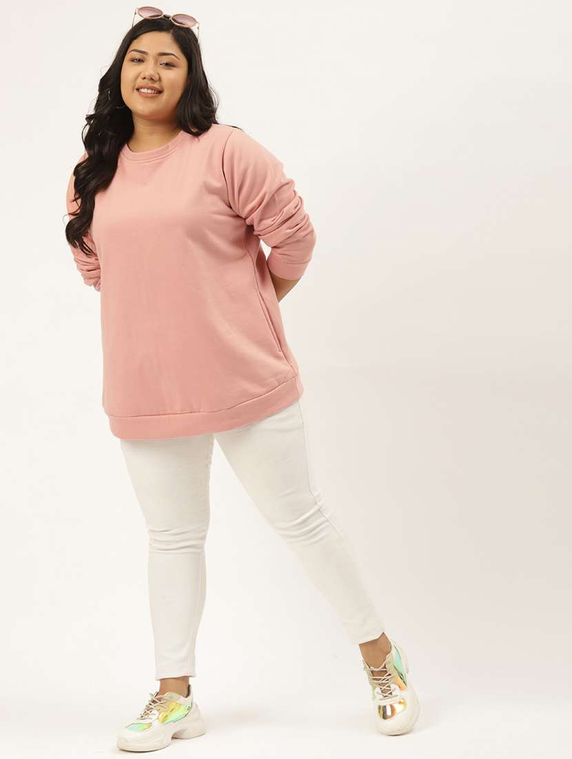 pink cotton blend plus sweatshirt - 19169462 -  Standard Image - 3