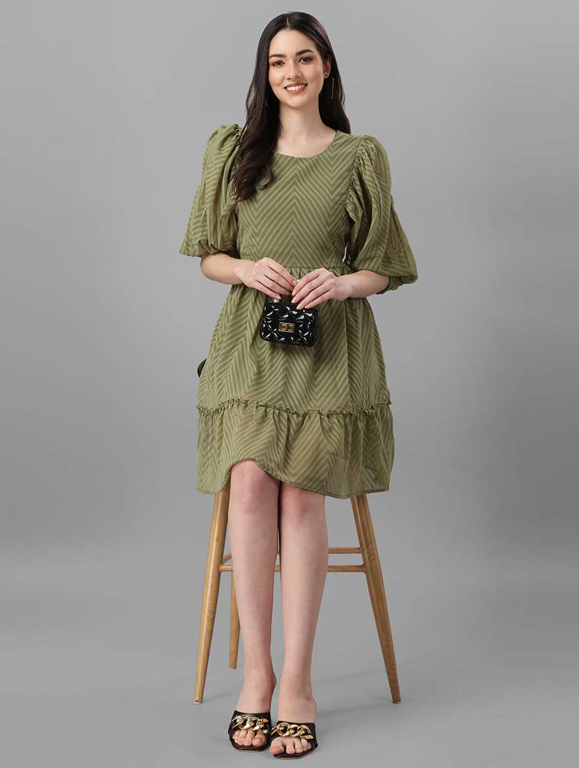 women's tiered dress chevron dress - 19169482 -  Standard Image - 3