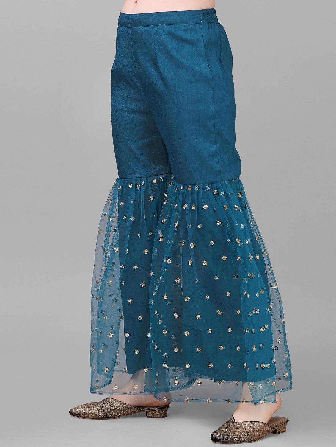 solid kurta sharara set - 19169530 - Standard Image - 3