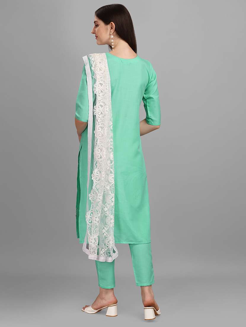 printed kurta pant dupatta set - 19169545 -  Standard Image - 3