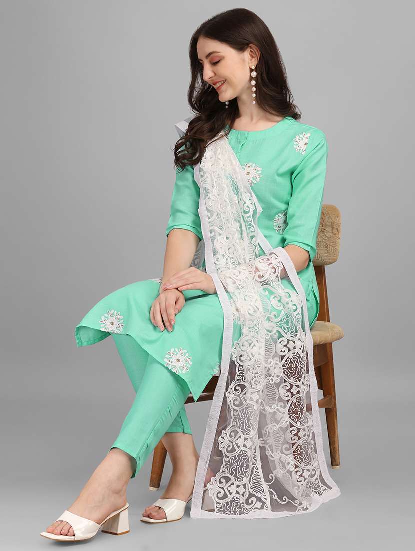 printed kurta pant dupatta set - 19169545 -  Standard Image - 5