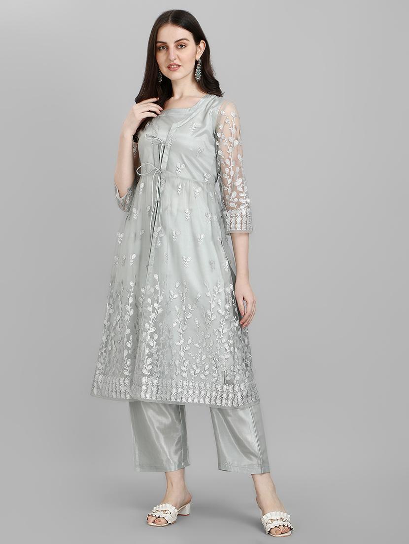embroidered kurta pant set - 19169557 -  Zoom Image - 0