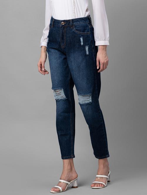 women's distress mom fit jeans - 19169674 -  Standard Image - 0