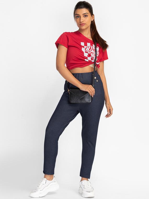 blue solid jegging - 19169682 - Standard Image - 3