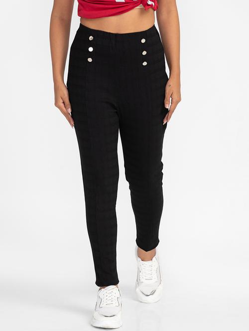 women checkered high rise jegging - 19169685 - Standard Image - 0