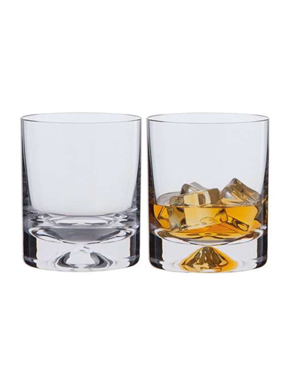 dartington dimple double old fashioned whisky glass, set of 2