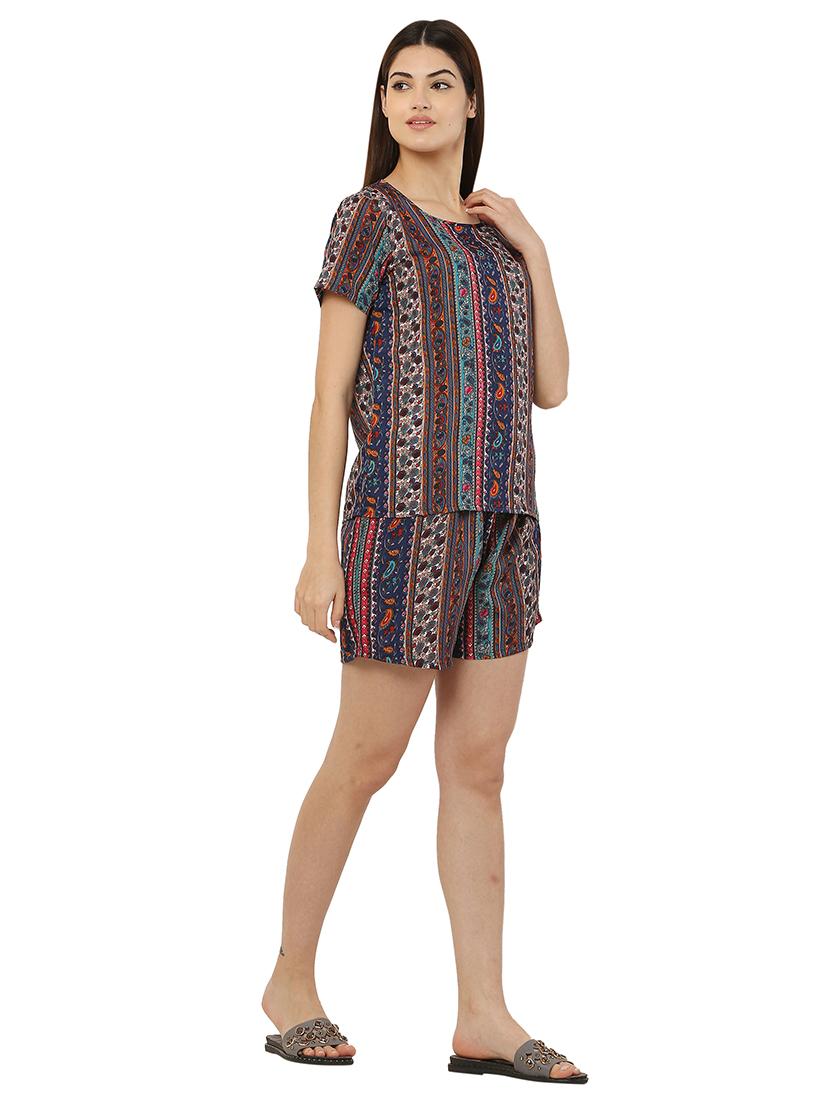multi coloured two piece nightwear set - 19170945 - Standard Image - 3