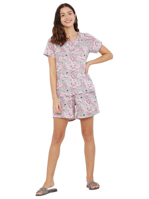 short sleeved printed nightwear set - 19170950 - Standard Image - 0