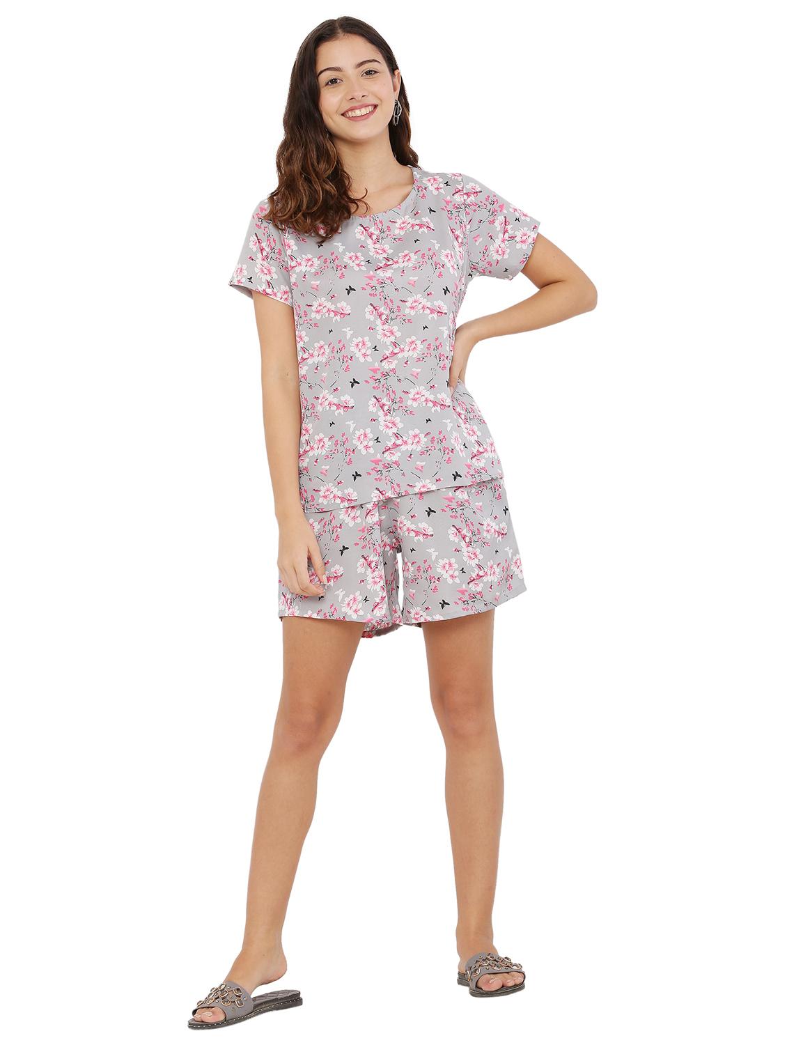 short sleeved printed nightwear set - 19170950 - Zoom Image - 0