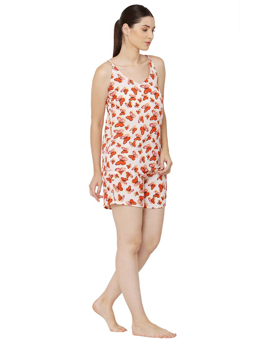 orange two piece printed nightwear set - 19170989 - Standard Image - 3
