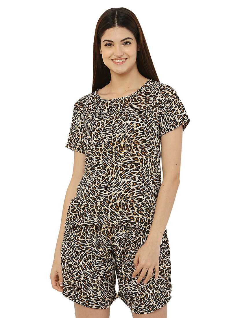 printed top and short nightwear set