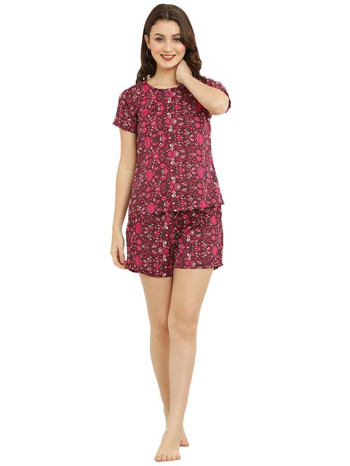 multi colourede two piece printed nightwear set - 19171127 - Standard Image - 0