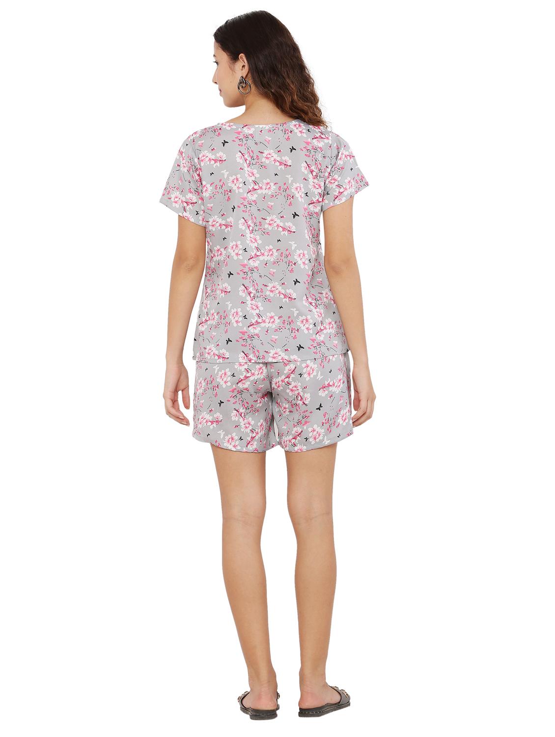 grey two piece printed nightwear set - 19171138 - Standard Image - 3