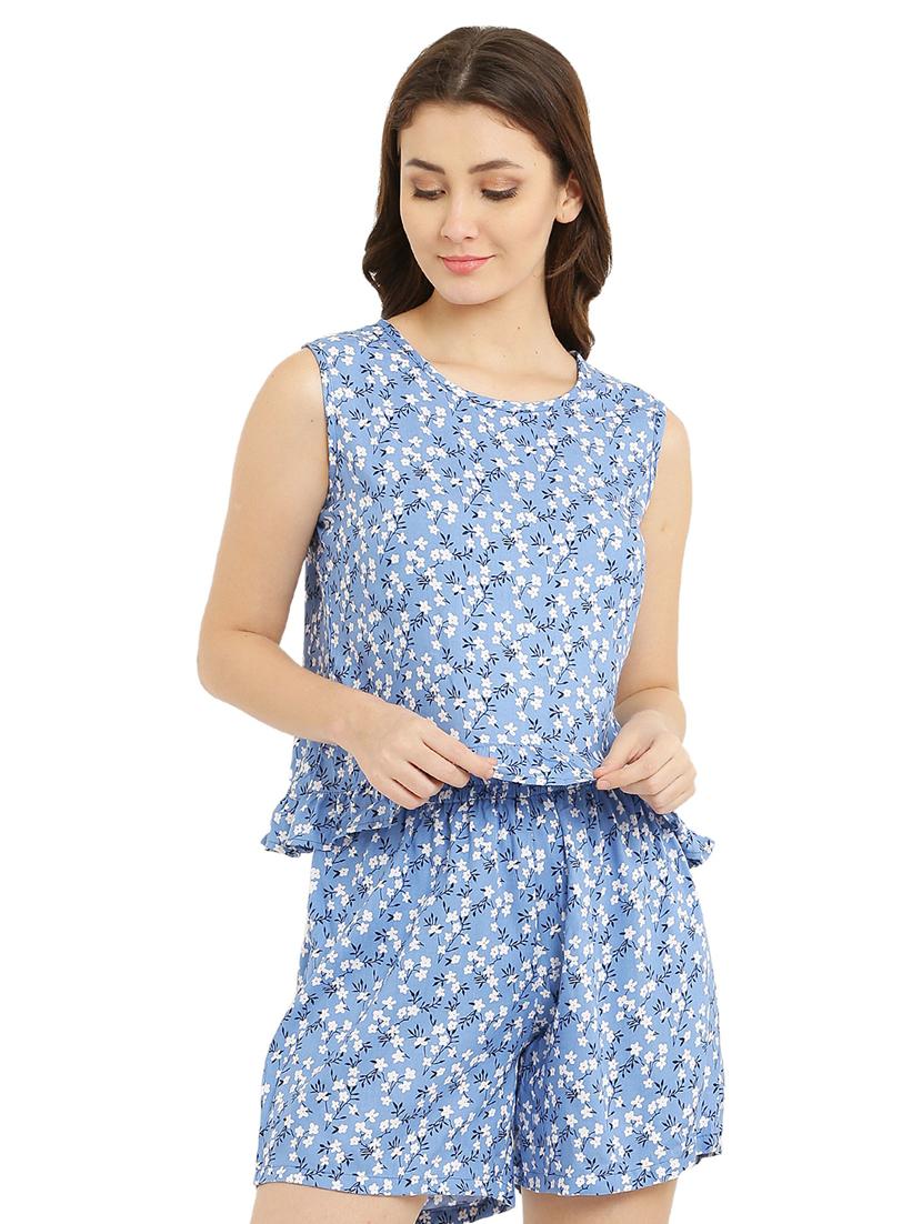 printed top and short nightwear set - 19171147 - Zoom Image - 0