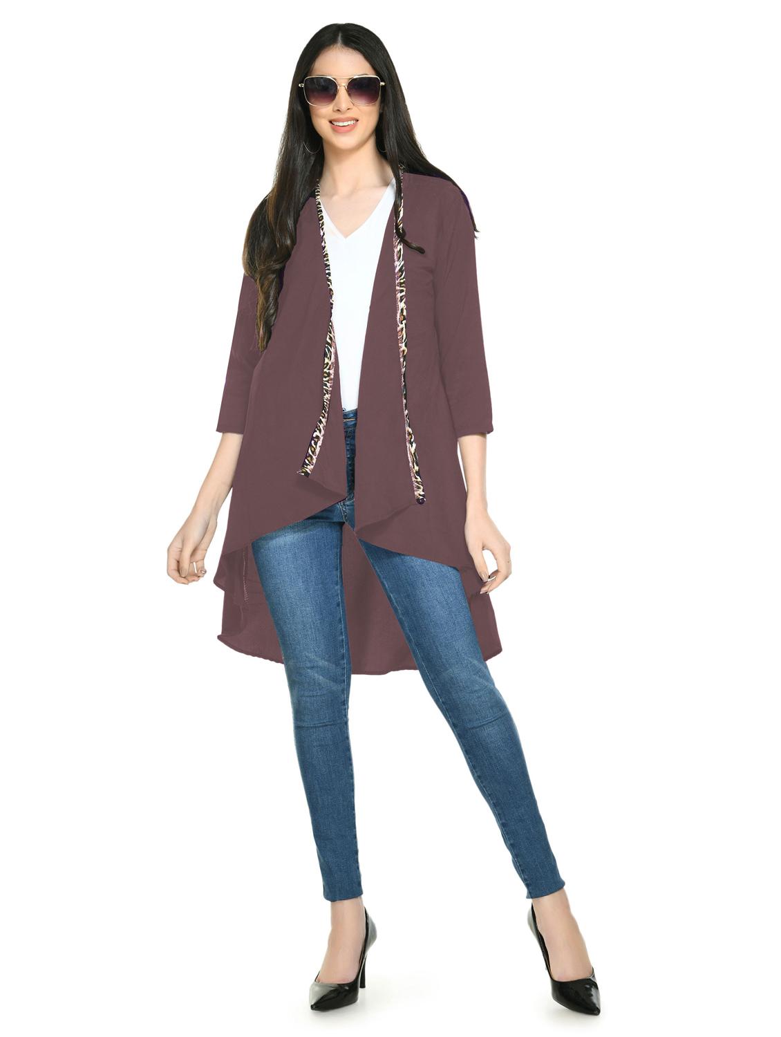 purple crepe regular shrug - 19171239 - Zoom Image - 0