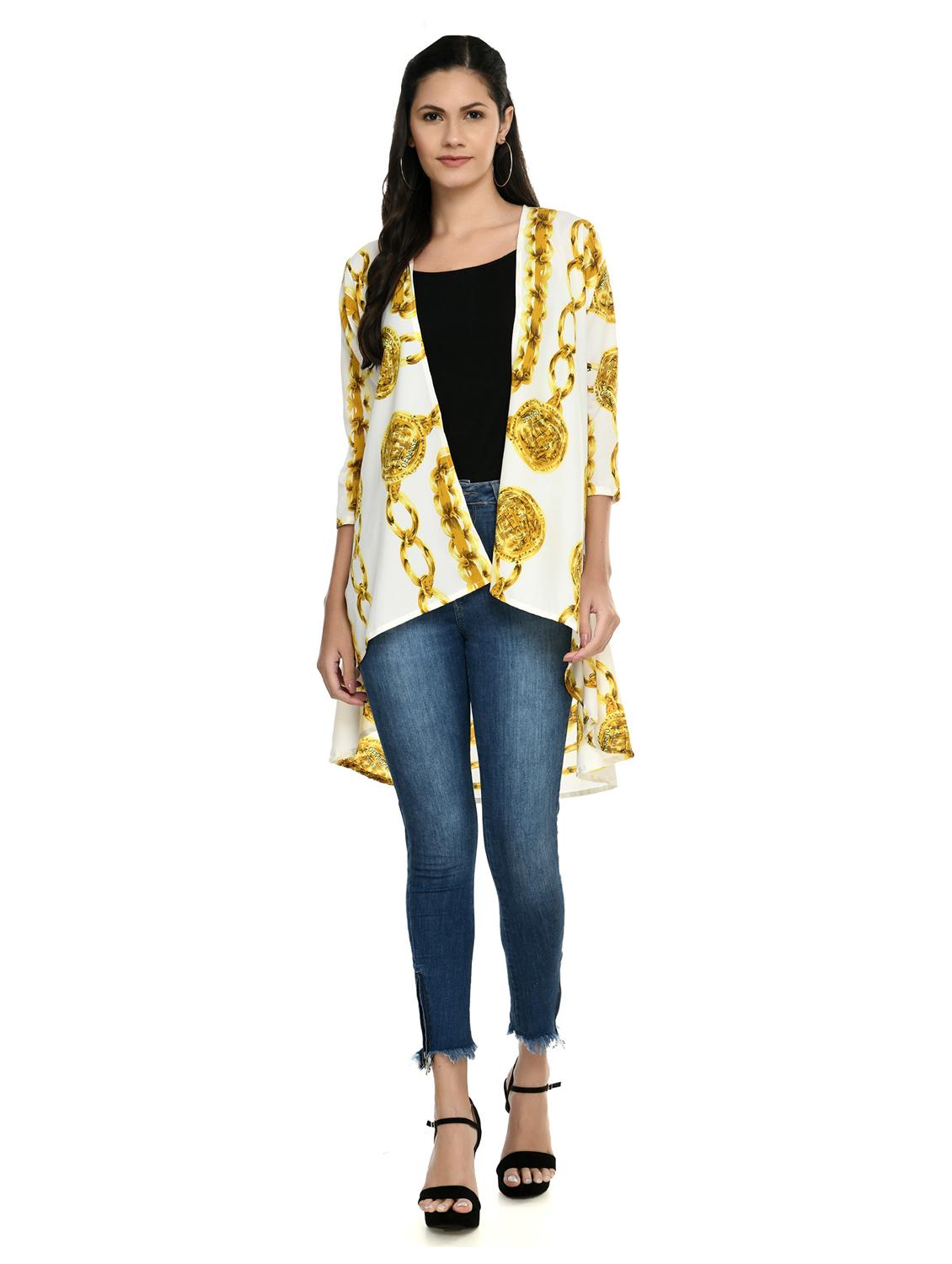 white crepe shrug - 19171243 -  Zoom Image - 0