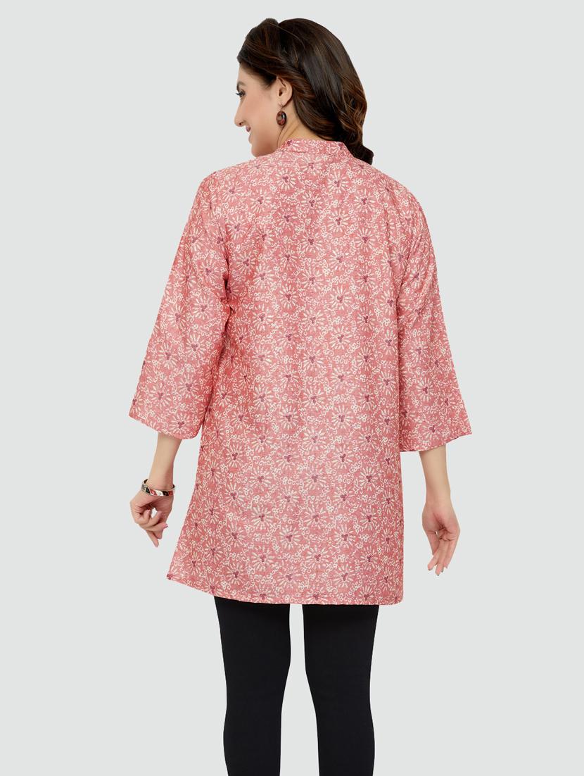 pink rayon straight kurti - 19172717 - Standard Image - 3