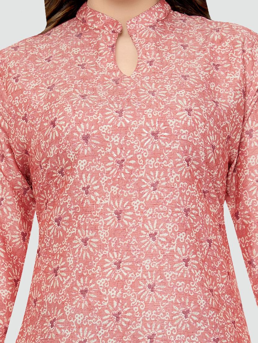 pink rayon straight kurti - 19172717 - Standard Image - 5