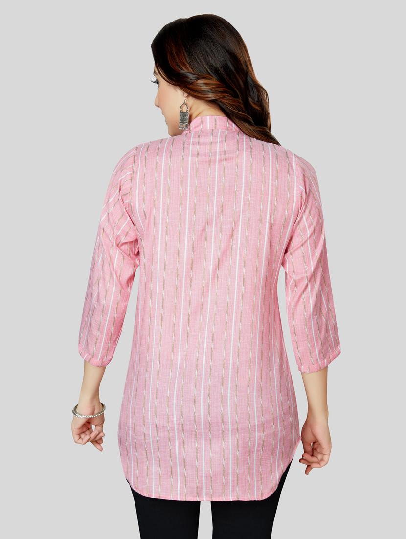 pink rayon straight kurti - 19172746 - Standard Image - 3
