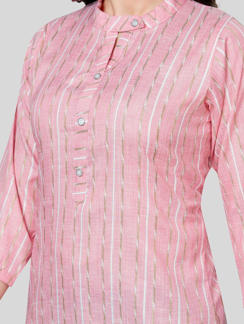 pink rayon straight kurti - 19172746 - Standard Image - 5