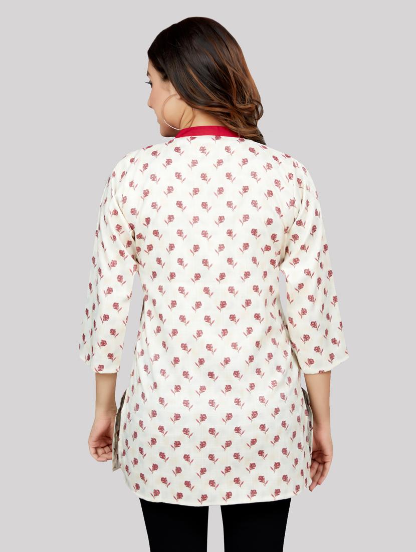 red rayon straight kurti - 19172768 - Standard Image - 3