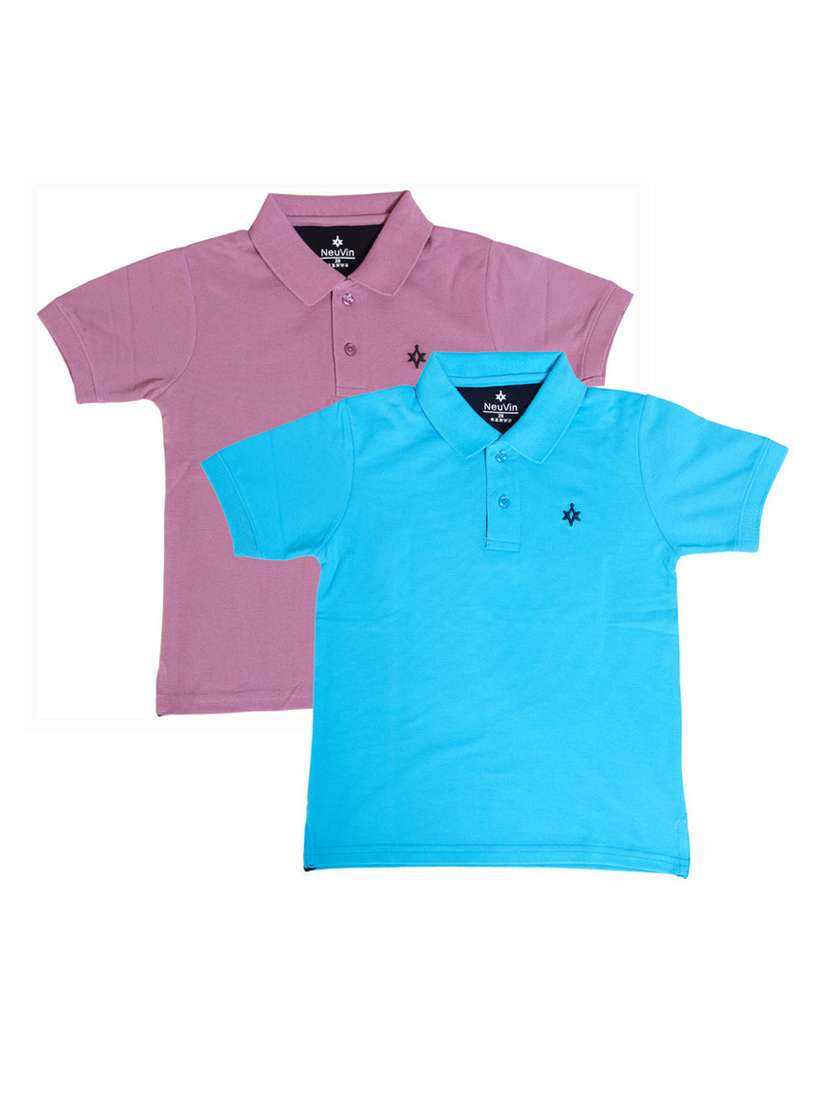 boys pack of 2 solid t-shirt 
