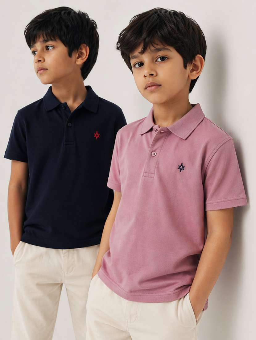 boys pack of 2 solid t-shirt 