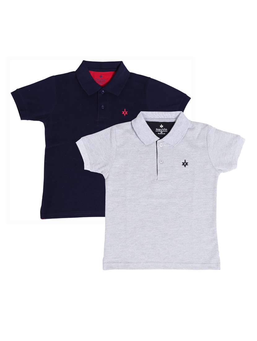 boys pack of 2 solid t-shirt 