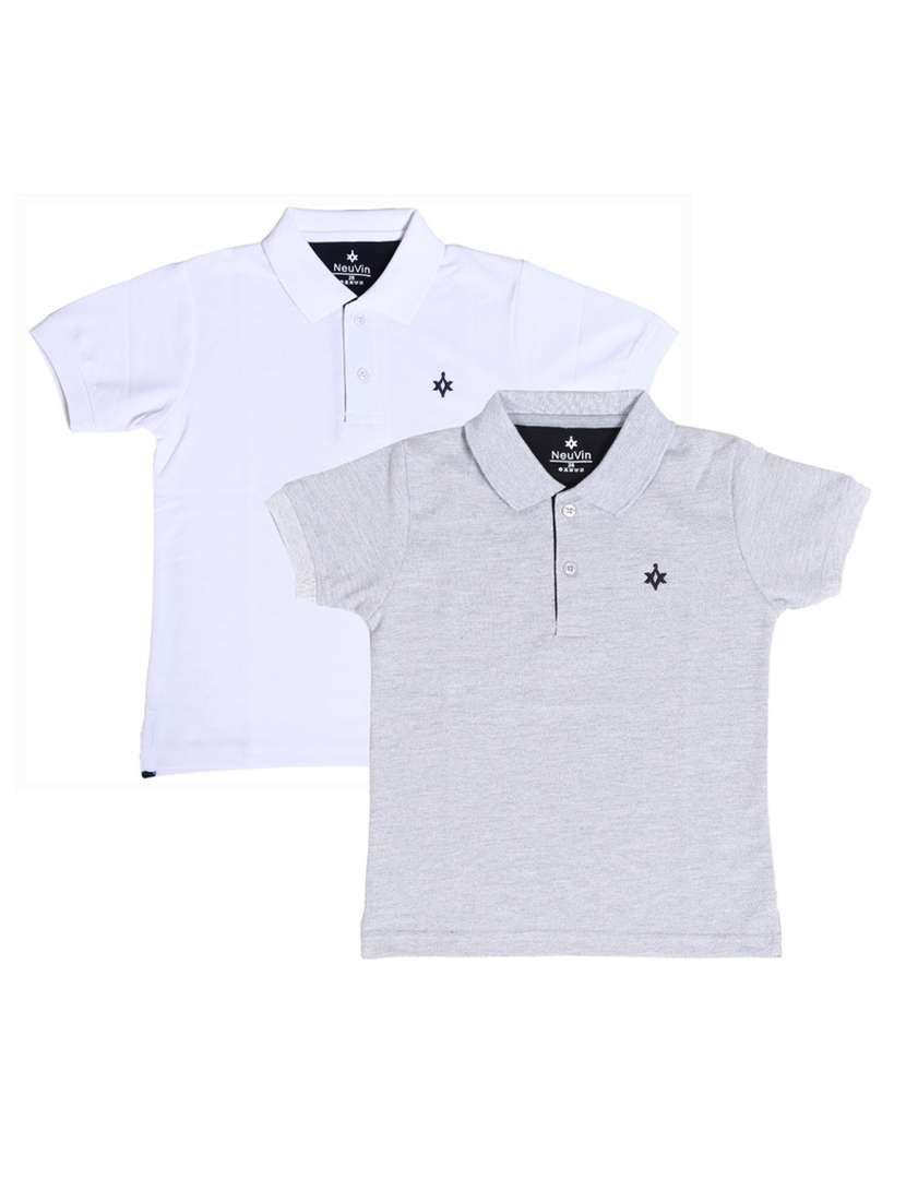 boys pack of 2 solid t-shirt  - 19172839 -  Zoom Image - 0