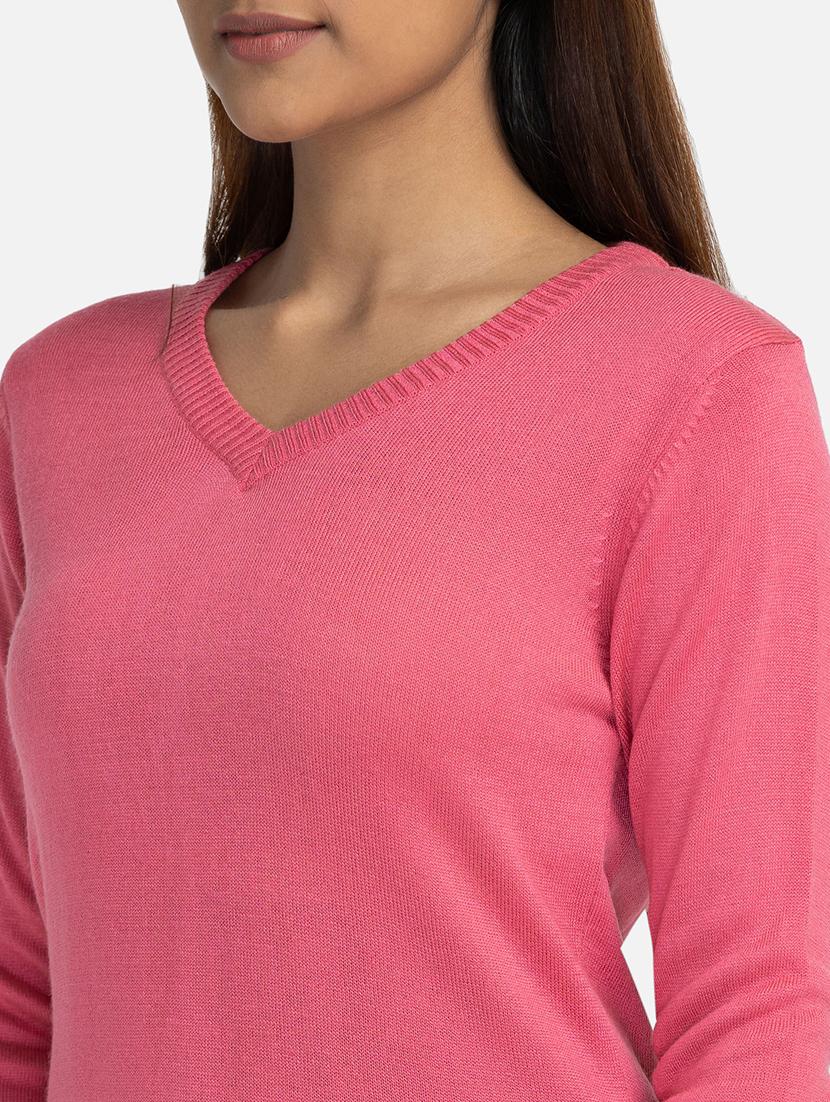 v-neck solid regular pullover - 19172932 - Standard Image - 5