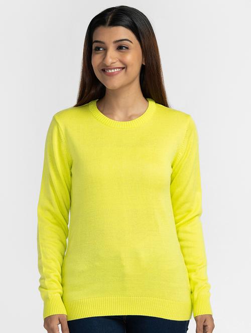 round neck solid pullover - 19172935 - Standard Image - 0