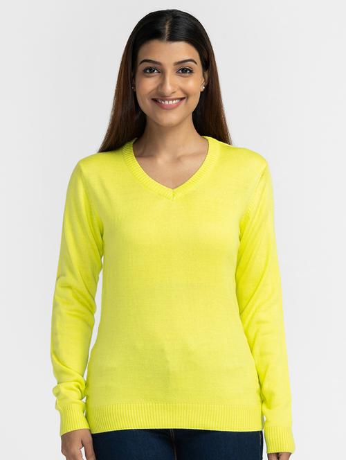 v-neck solid pullover - 19172936 - Standard Image - 0
