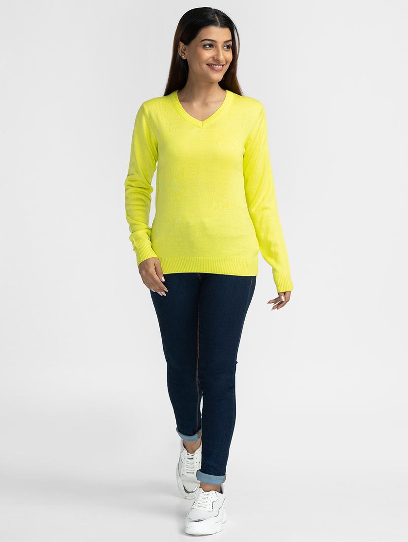 v-neck solid pullover - 19172936 - Standard Image - 3