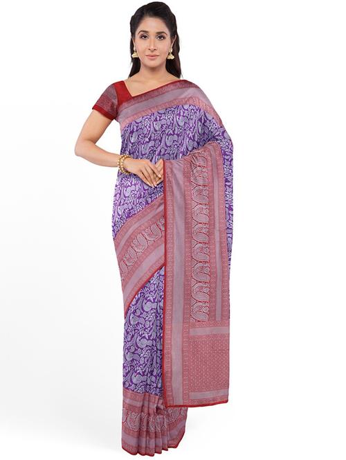 self design woven saree with blouse - 19173045 - Standard Image - 0
