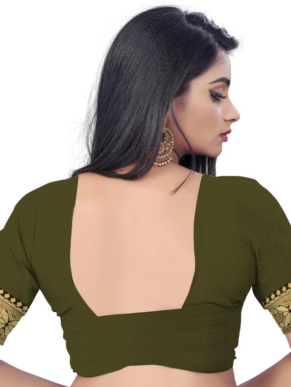 self design woven saree with blouse - 19173212 - Standard Image - 3