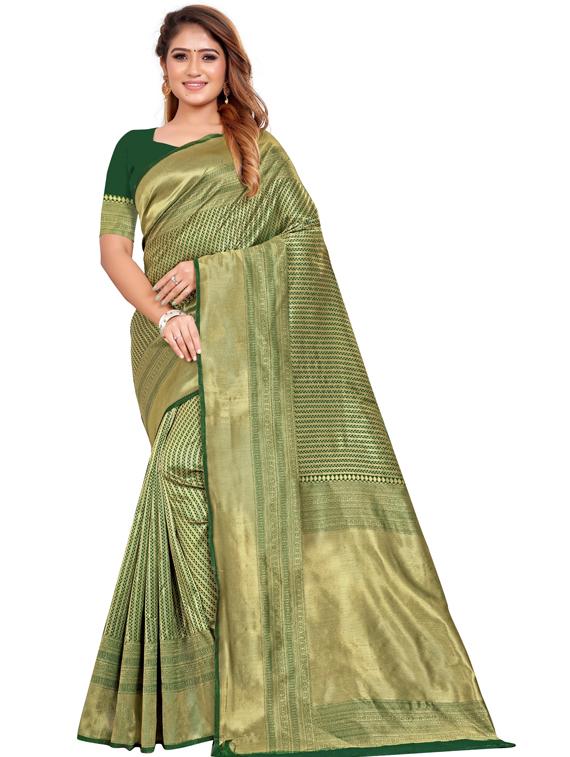 self design woven saree with blouse - 19173216 -  Zoom Image - 0