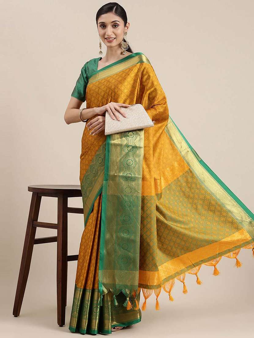 self design woven saree with blouse - 19175771 - Zoom Image - 0